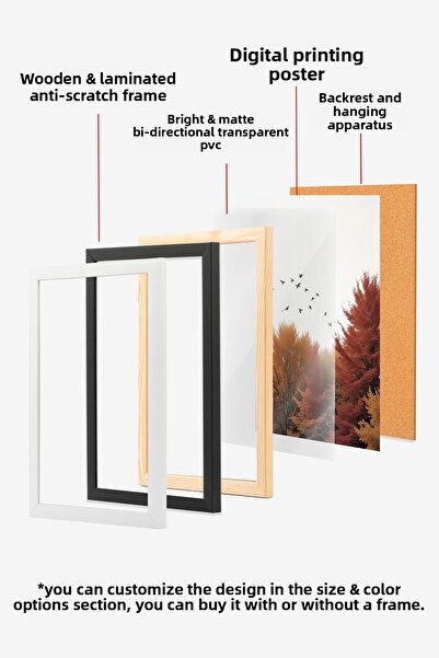 Postifull Tablou cu rama alba, pictura de perete cu design artistic, seria Comfort de Anul Nou NR:108767