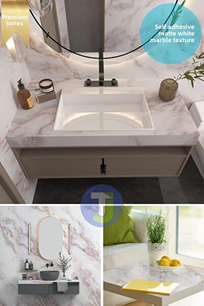 Technojet Self-Adhesive Marble Pattern Foil Kitchen Bathroom Countertop Wall Covering 60Cmx100Cm