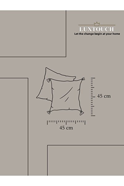 Lux Touch lily Gray 2-piece Zippered Pillow Cushion Cover - 45 x 45 cm Throw Pillow Cover