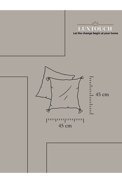 Lux Touch lily Navy Blue - 45x45 cm Zippered Pillow Cushion Cushion Cover Set of 2