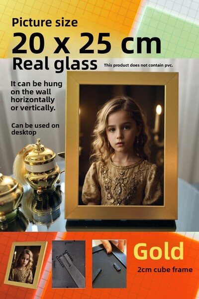 CreaWitch إطار 20 مم من الزجاج الحقيقي مقاس 20 × 25 سم إطار صورة مع حامل أو م...