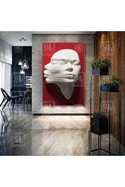 SML TABLO Pictură pe pânză cu pătrat pentru bărbați, cu aspect de gips, cu cu...