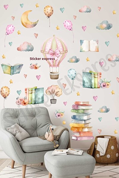 Sticker Ekspres Set de autocolante de perete pentru camera copiilor Book Love