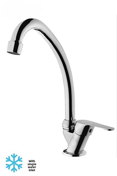 SUVİA صنبور حوض من الكروم، صنبور واحد، تصميم حديث، مياه ساخنة وباردة، متين وأنيق