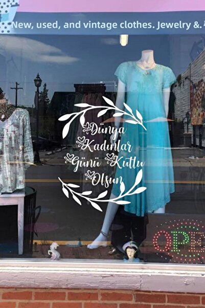 MIGNATIS Autocolant pentru vitrină din sticlă cu ramură de măslin și mesajul ...