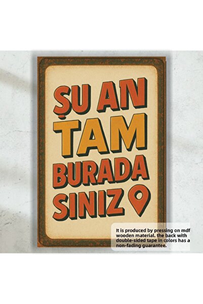 Hayat Poster acum ești aici complet graffiti amuzante fraze umoristice pictură retro poster din lemn