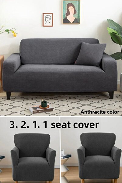 intil طقم غطاء أريكة ليكرا طقم غطاء أريكة 3 2 1 1 (4 قطع) غطاء أريكة