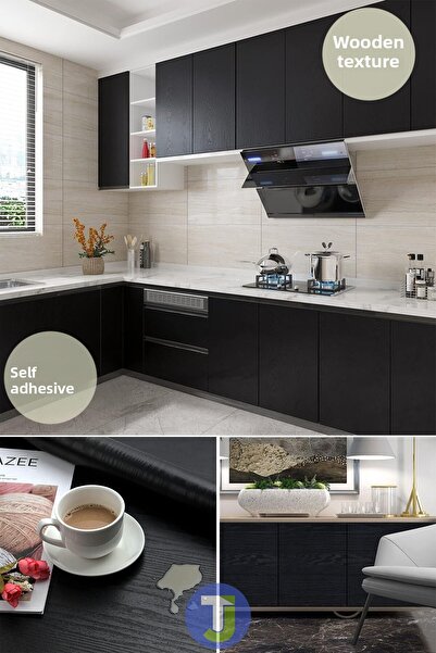 Technojet Self Adhesive Wood Look Kitchen Bathroom Countertop Wall Cabinet Table Veneer 60X300cm