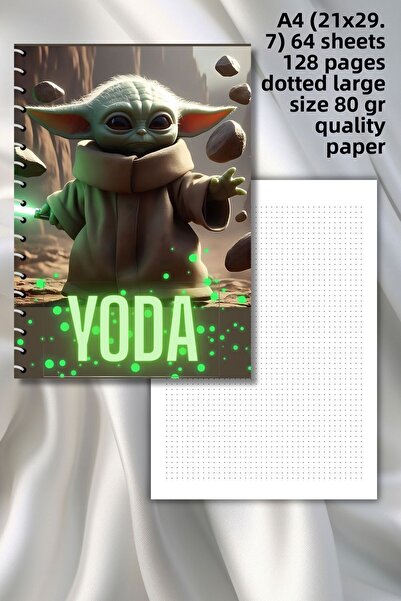 daily notebook دفتر مدرسي منقط من YODA، 64 ورقة حلزونية مقاس A4 كبير (21 × 29.7 سم)