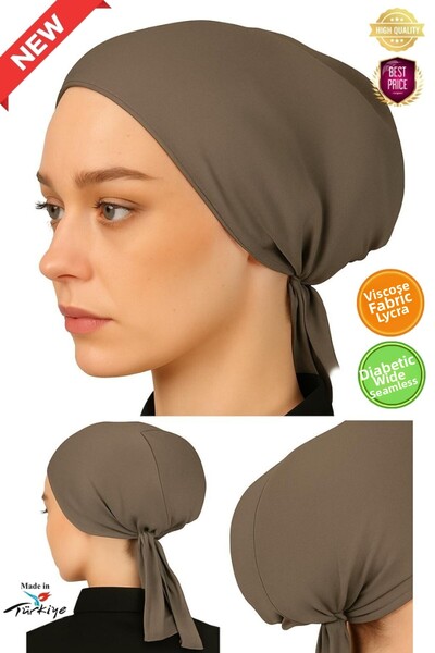 hijabchi Εσωτερικό καπάκι χιτζάμπ XL Wide Fit - Ύφασμα βισκόζης L ελαστικό ύφασμα - Διαβητικό καπάκι - Σκούρο βιζόν