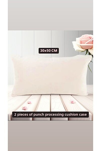 ÇIQRIK HOME طقم غطاء وسادة مطرز بسحاب طبيعي مكون من قطعتين