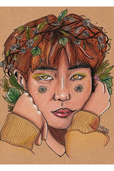 Universal Pictură tehnică mixtă Namjoon Nature, poster decorativ din lemn, Co...