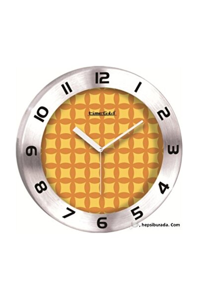 Time Gold ساعة حائط مكتبية برتقالية معدنية 30 سم