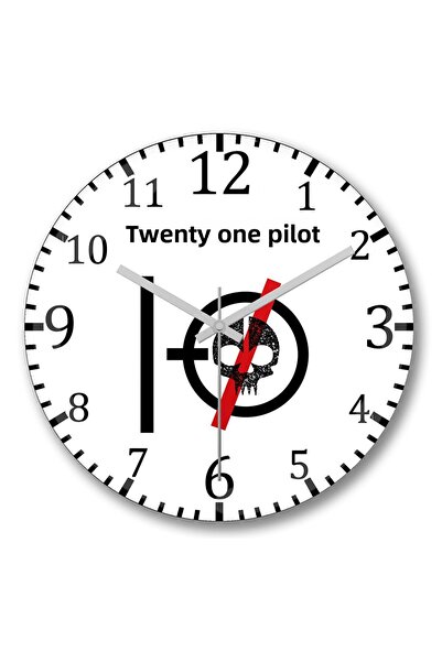 BASKI DÜNYASI Ρολόι τοίχου Twenty One Pilots2 με κυρτό γυαλί από αληθινό γυαλί