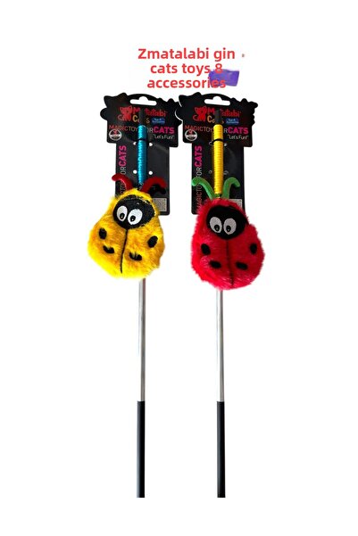 MATATABİ CATS Matatabi Cats Ladybug Aluminum Handle Cat Fishing Rod(Matatabi,Include Rattle and Rustle.Special Fabric)