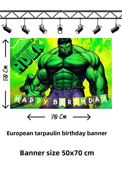 snowparty Banner tematic cu Hulk, gigantul verde, pentru ziua de naștere