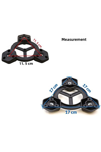 Badem10 Set of 3 (Painted) Zigon Coffee Table Leg Set Wooden Pouf Leg Table Legs with Angled Central Connection Apparatus