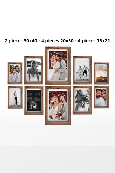 yhfoto Multiple 2 bucăți 30x40 - 4 bucăți 20x30 - 4 bucăți 15x21 Lemn MDF PVC Rama foto