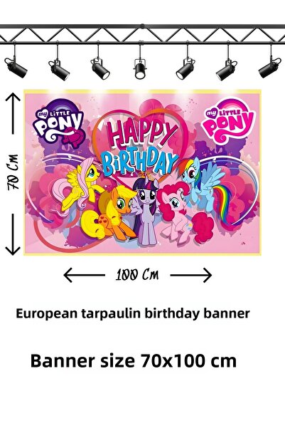 snowparty Πανό γενεθλίων με θέμα το Little Pony