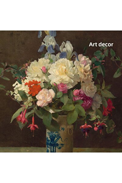 Sanart Vintage Painting with Frame, Oil Painting, Framed Painting, Artistic Decor, Flower Painting