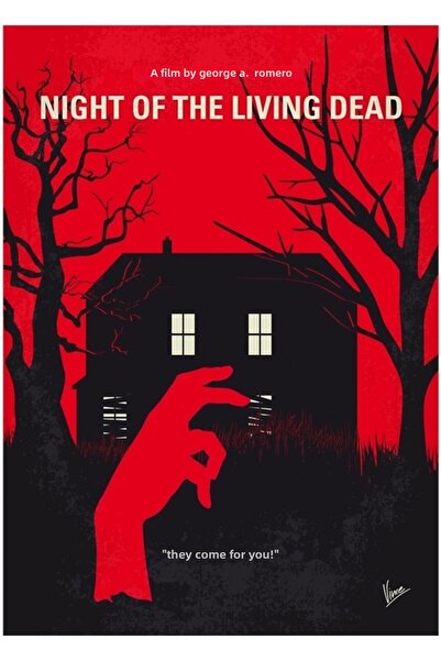 Universal No935 Η Νύχτα μου των Ζωντανών Νεκρών Ξύλινη Διακοσμητική Αφίσα Τέχνης