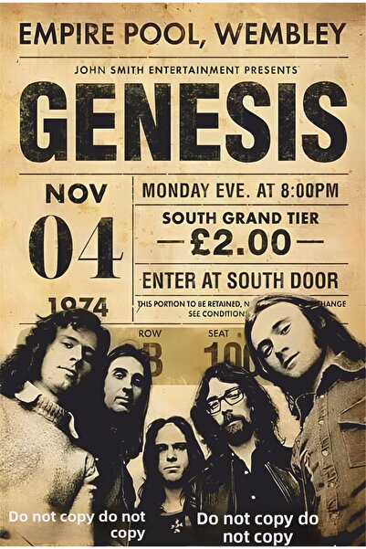 Hayat Poster genesis rock muzică concert banner decorarea casei pictură poster retro din lemn