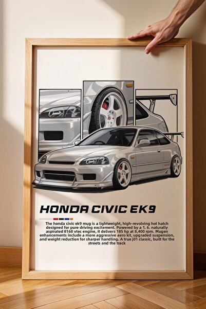 Saturn Pictură Civic Ek9 cu cadru - Poster Honda Car