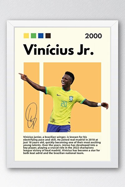 Saturn Pictură înrămată Vinicius Junior - Pictură decorativă cu poster de fot...