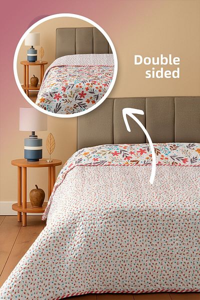 BELENAY HOME Briva Double Sided Multi-Purpose Double Bedspread 195 X 220 cm