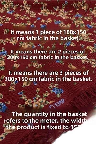 Evimmis Cotton Lux Belmando Viscose Fabric Dress Skirt Baggy Top: 150 cm