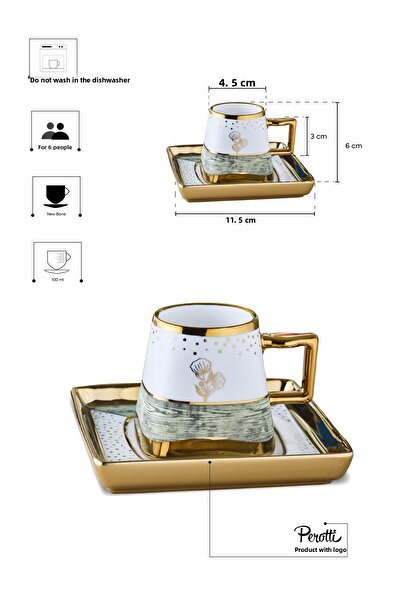 Perotti Ottoman 6-Person Porcelain Coffee Cup Set
