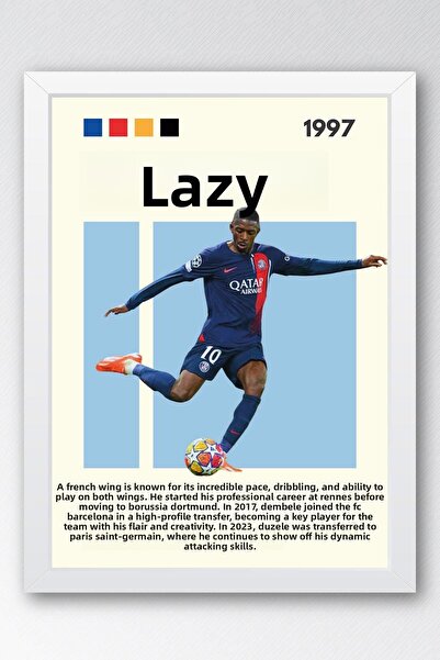 Saturn Tablou înrămat Ousmane Dembele - Poster de fotbalist înrămat decorativ