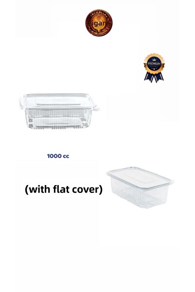 figanlar ambalaj Self Lid 1000Cc Flat Lid Leak Proof Plastic Container 100 Pieces