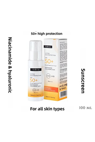 Solivon واقي من الشمس يحتوي على حمض الهيالورونيك والنياسيناميد SPF 50 PA+++