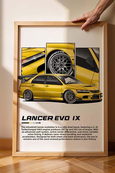 Saturn Tablou cu cadru Lancer Evo IX - Poster Mitsubishi