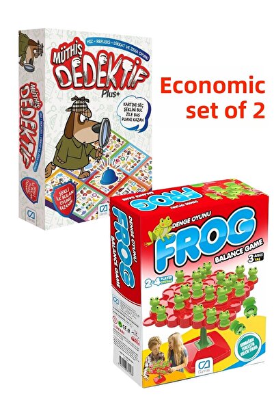 CA Games (مجموعة من قطعتين) Detective Plus Attention and Intelligence Family - لعبة توازن الضفدع لعمر 3+