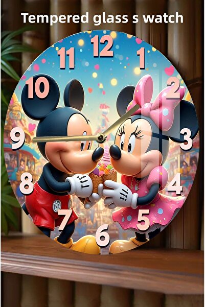 kutuTR It Will Color Your Home's Sweetest Corner! 3D Look Tempered Glass Watch – 33 cm Csdw242