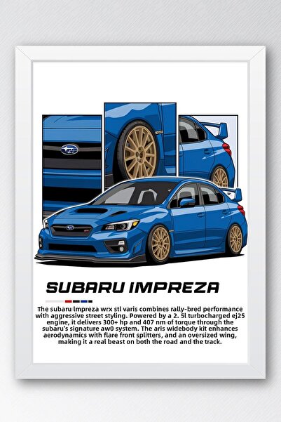Saturn Tablou înrămat Subaru Impreza - Poster Subaru Car