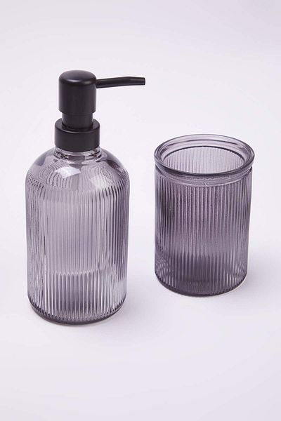 Trendyol Collection 2-Piece Glass Toothbrush Holder & Soap Dish Bathroom Set Tphaw26Sbn00000