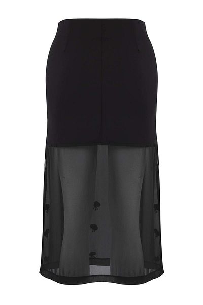 Trendyol Collection Black Stone Appliqued Midi Party Skirt Tpraw26Et00000