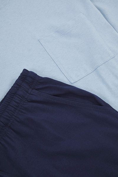 Trendyol Collection Indigo - Navy Blue Regular Fit 100% Cotton Knitted Pajamas Set Tmnaw26Pt00005