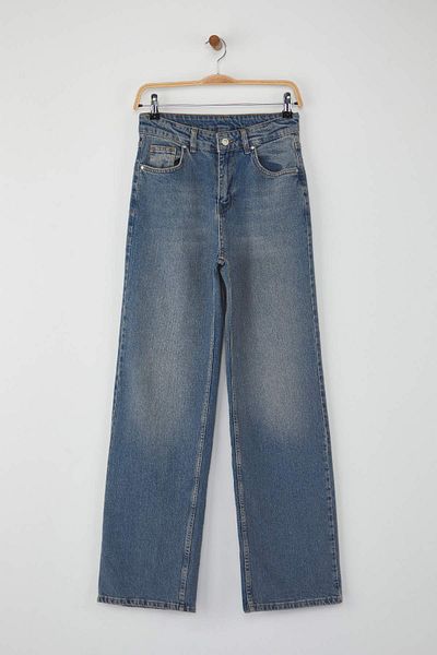 Trendyol Collection Blue High Waist Comfort Wide Leg Palazzo Jeans Twoaw26Je00084
