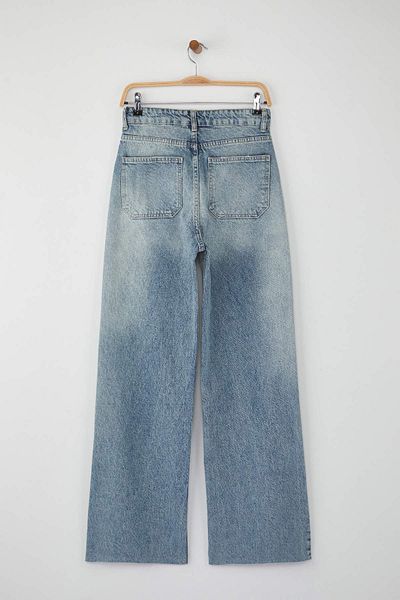 Trendyol Collection Blue High Waist Wide Leg Wide Leg Jeans Twoaw26Je00080