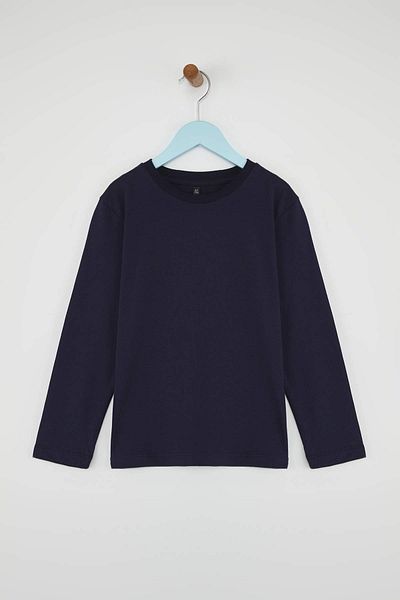 TRENDYOLKIDS Navy Blue-Green-Ecru 3-Piece Boys 100% Cotton Plain Regular Knitted T-Shirt Tkdaw26Ts00002