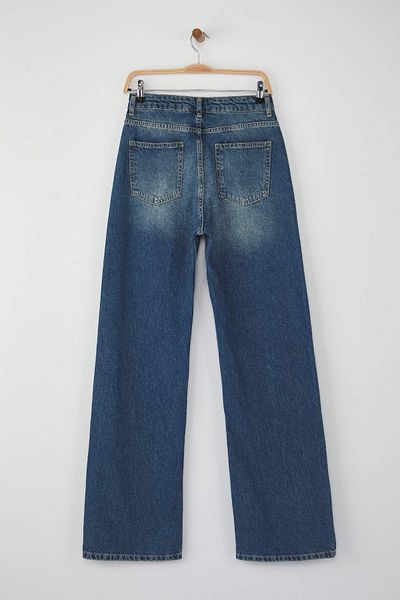Trendyol Collection Blue High Waist Wide Leg Wide Leg Jeans Twoaw26Je00082