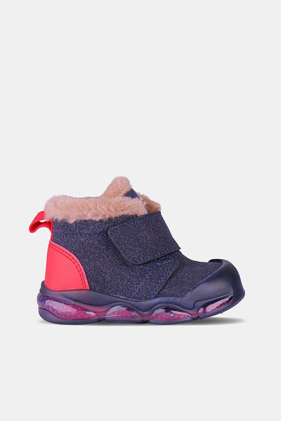Vicco Mind Model Lighted Furry Lightweight Phylon Baby Boy and Child Navy Blue Boots