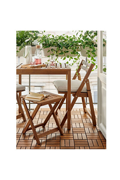 IKEA Nammaro bahçe sehpası açık kahverengi 37x37 cm