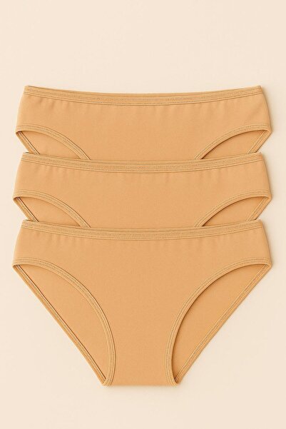 NIA UNDERWEAR Cotton Bikini Model Women's Panties Set of 3 – Skin - Standard ...