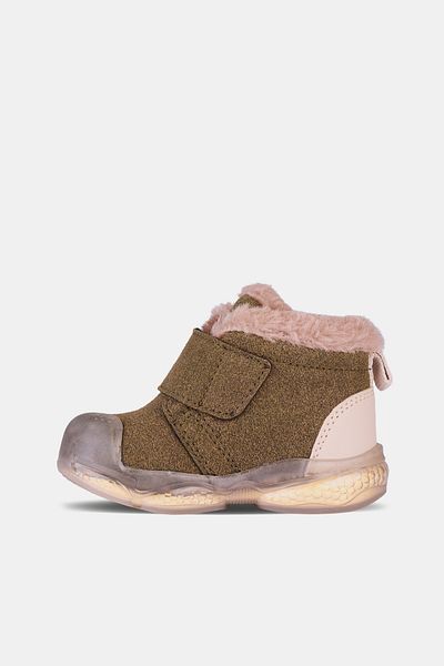 Vicco Mind Model Lighted Furry Lightweight Phylon Baby Boy and Child Khaki Boots