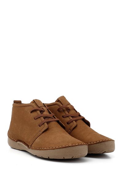 GÖNDERİ(R) Women / Girls Tan Suede Lace-Up Genuine Leather Comfort Boots